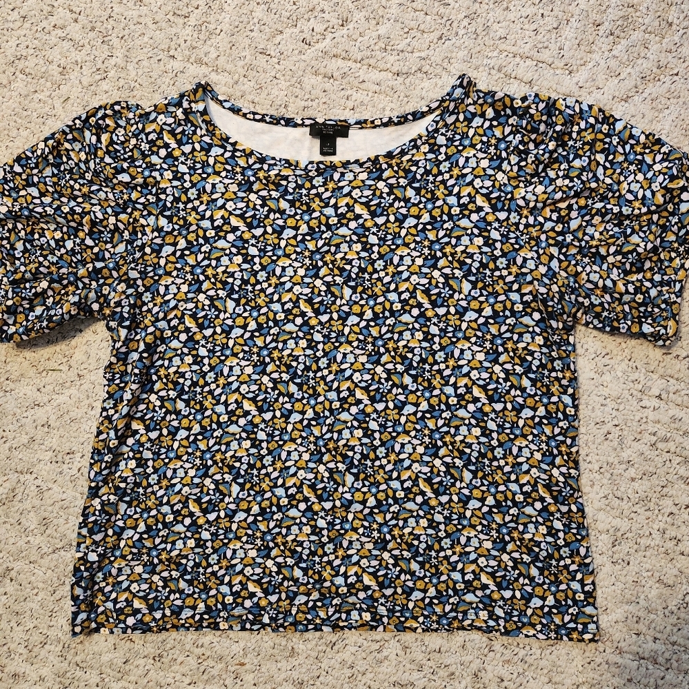 Fun Floral Ann Taylor Top Size Large